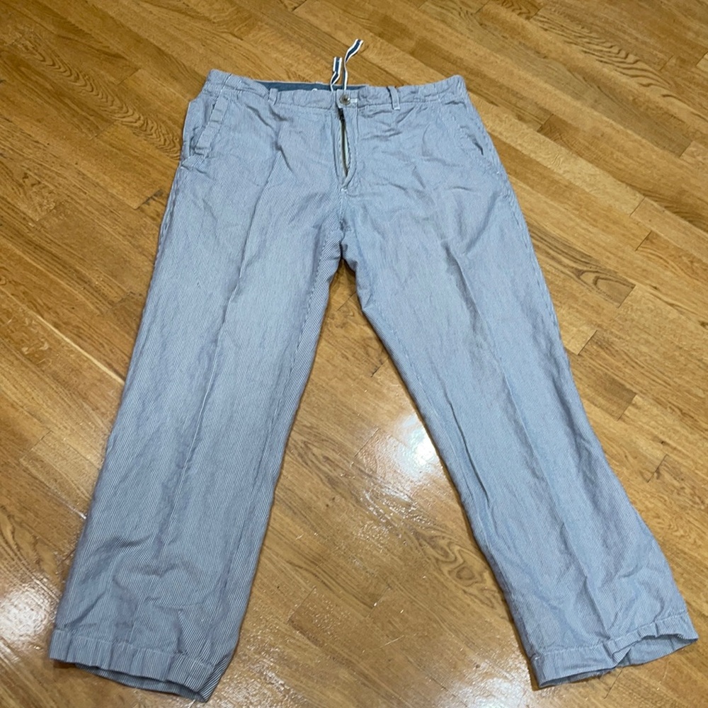 Relaxed BR stripped linked drawstring pants